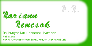 mariann nemcsok business card